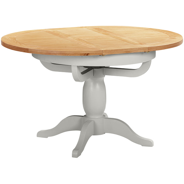 Round Extending Pedestal Table (DPT140 - MOON GREY)