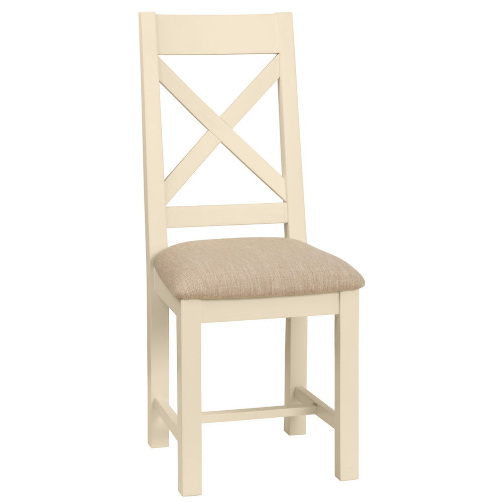 Cross Back Chair With Fabric Seat (DPT150 - IVORY)