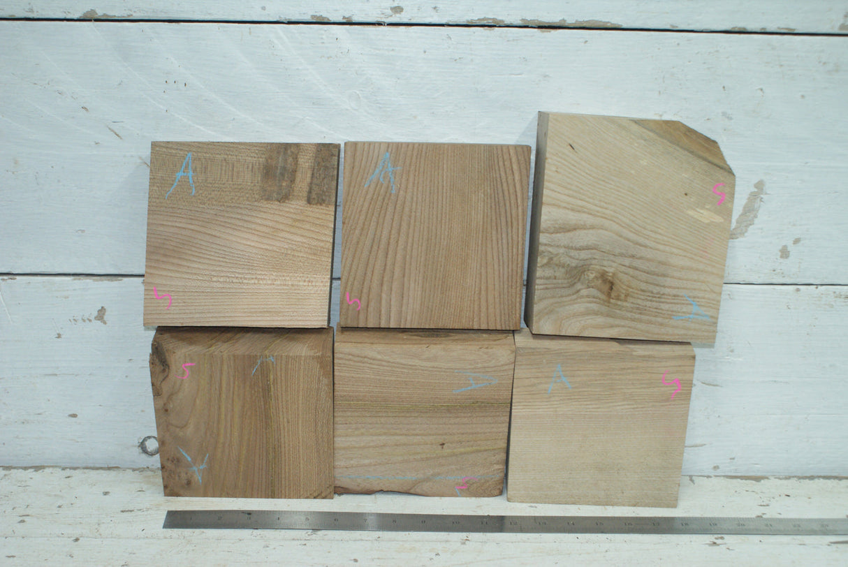 6 x Wood Turning Blanks  6x6 x 2"  A Grade   (005)