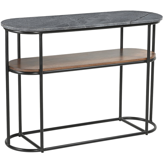 MARBLE AND WOOD CONSOLE TABLE (ELI003G)