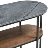 MARBLE AND WOOD CONSOLE TABLE (ELI003G)