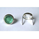 9mm 2 Prong Green Crystal Upholstery Nail  Pack 10 pcs