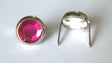 9mm 2 Prong Fuschia Crystal Upholstery Nail  Pack 10 pcs