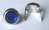 9mm 2 Prong Blue Crystal Upholstery Nail  Pack 10 pcs