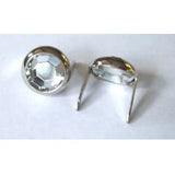 9mm 2 Prong Clear Crystal Upholstery Nail  Pack 10 pcs