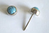 9mm Turquoise Swirl Stone Nailback 10pcs