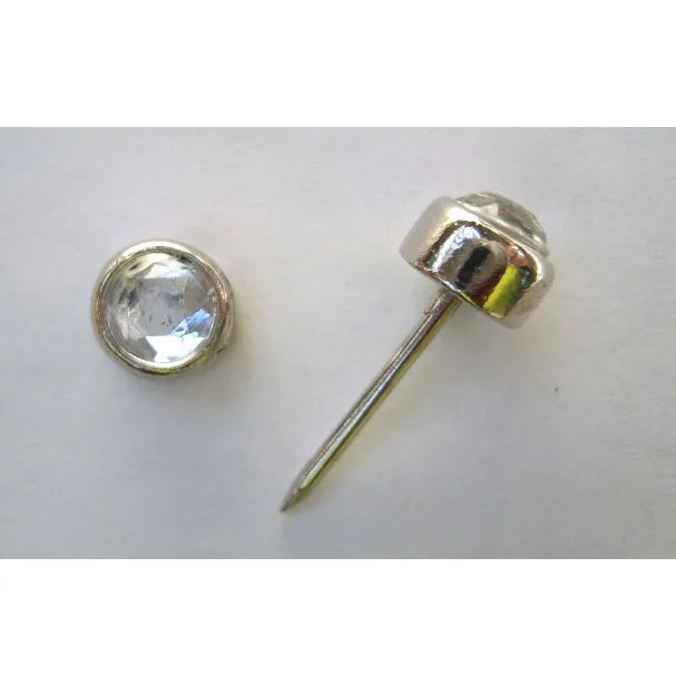 9mm Clear Crystal Upholstery Nail  Pack 10 pcs
