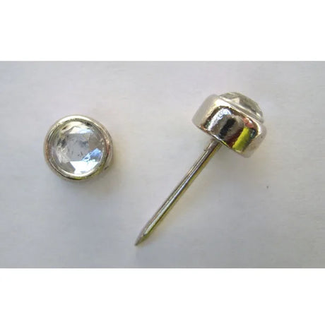 9mm Clear Crystal Upholstery Nail  Pack 10 pcs