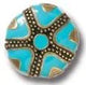 28mm Starfish Turquoise/Brass Oxford Decorative Upholstery Nail