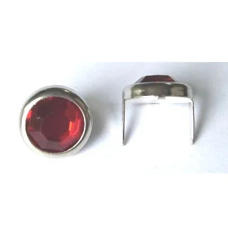 13mm 2 Prong Red Crystal Upholstery Nail  Pack 10 pcs