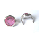 13mm 2 Prong Pink Crystal Upholstery Nail  Pack 10 pcs