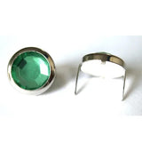 13mm 2 Prong Green Crystal Upholstery Nail  Pack 10 pcs