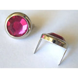 13mm 2 Prong Fuschia Crystal Upholstery Nail  Pack 10 pcs