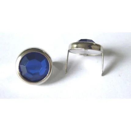 13mm 2 Prong Blue Crystal Upholstery Nail  Pack 10 pcs