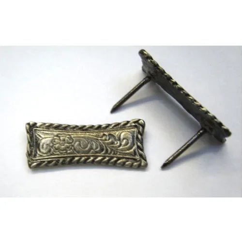 Braided Floral Satin Nickel Decorative Upholstery Nail