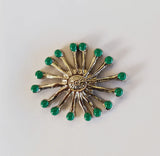40mm Nickel/Green Sunburst Decorative Upholstery Nail