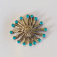 40mm Nickel/Turquoise Sunburst Decorative Upholstery Nail