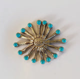 40mm Nickel/Turquoise Sunburst Decorative Upholstery Nail