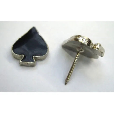 Nickel and Black Epoxy Spade Decorative Upholstery Nail