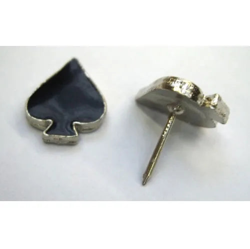 Nickel and Black Epoxy Spade Decorative Upholstery Nail