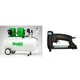 Bambi 24 Ltr Standard Double Pump Compressor Kit  with wheels and HEICO Staple Gun