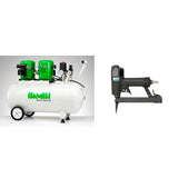 Bambi 24 Ltr Standard Double Pump Compressor Kit  with wheels and HEICO Long Nose Staple Gun