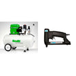 Bambi 24 Ltr Standard Silent Air Compressor Kit  with wheels and HEICO Staple Gun