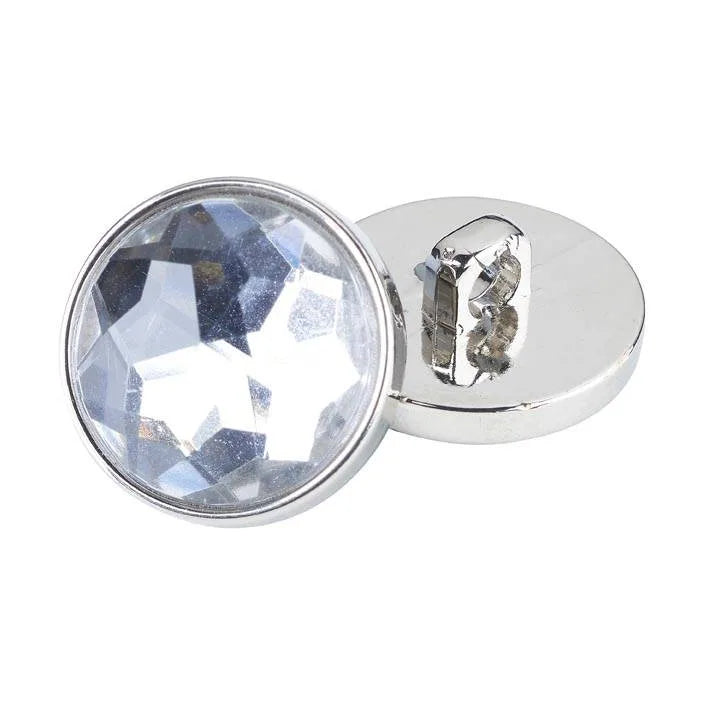 16mm Clear Acrylic Crystal Buttons  Pack 10