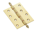 Solid Brass Finial Hinge  4 inch x 3 inch (102mm x 72mm)