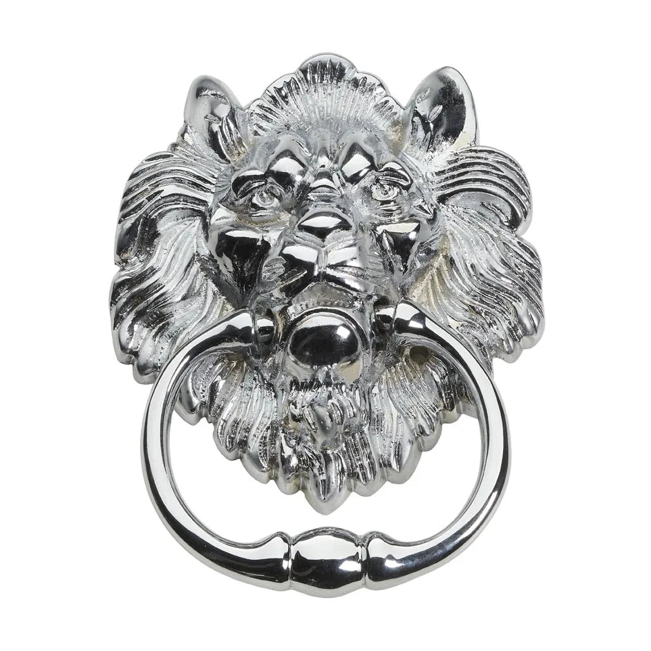 Solid Brass Lion Furniture Knocker Handle  Chrome Finish