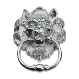 Solid Brass Lion Furniture Knocker Handle  Chrome Finish