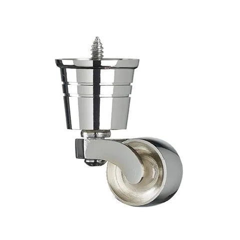 Chrome Detailed Round Cup Castor with Screw Fix  1 1/4 inch (32mm)