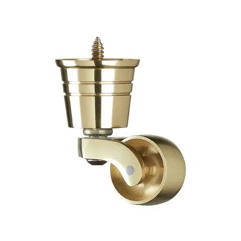 Brass Detailed Round Cup Castor with Screw Fix  1 1/4 inch (32mm)