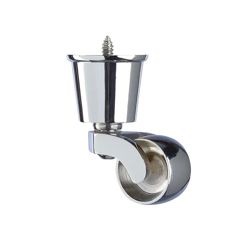 Chrome Round Cup Castor with Separate Screw  1 1/4 inch (32mm)