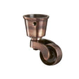 Antique Copper Finish Brass Round Cup Castor  1 1/4 inch (32mm) including screws