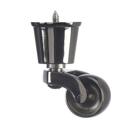 Black Nickel Finish Brass Round Cup Castor with Separate Screw  1 1/4 inch (32mm)
