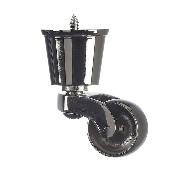 Black Nickel Finish Brass Round Cup Castor with Separate Screw  1 1/4 inch (32mm)