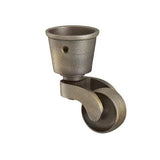 Pewter Finish Brass Round Cup Castor  1 1/4 inch (32mm) Including Screws