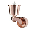 Rose Gold Finish Brass Round Cup Castor with Separate Screw  1 1/4 inch (32mm)