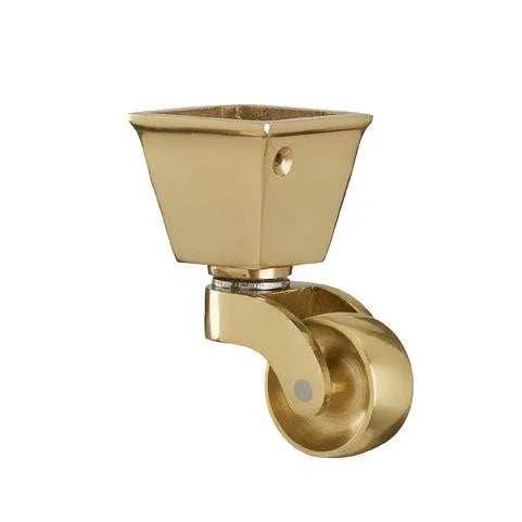 Brass Square Cup Castor  1 1/8 inch (29mm) Including Screws