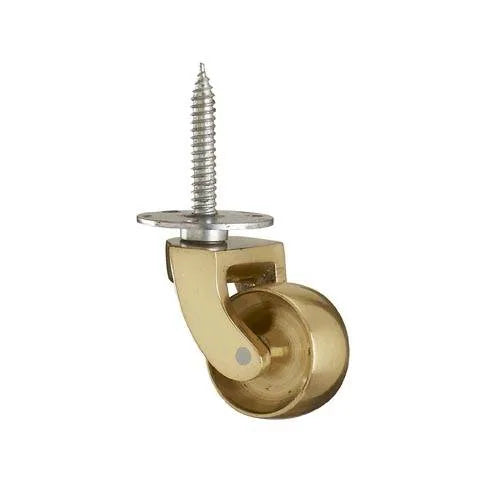 Brass Screw Plate Castor  1 inch (25mm)