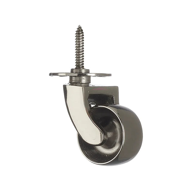 Black Nickel Finish Brass Screw Plate Castor  1 1/4 inch (32mm)