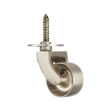 Stainless Steel Finish Brass Screw Plate Castor  1 1/4 inch (32mm)