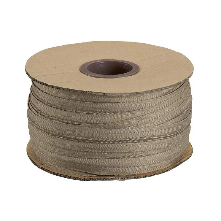 No.3 Beige Continuous Zipping  1 metre