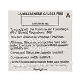 Sew in Fabric  FR Regulations Non A label (Black)