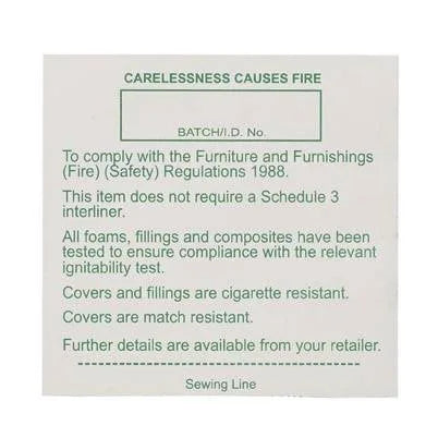 Sew in Fabric  FR Regulations A Label (Green)