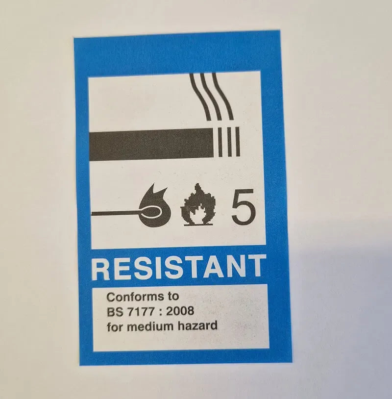 Medium Hazard Crib5 Sew in Mattress Label (Blue)