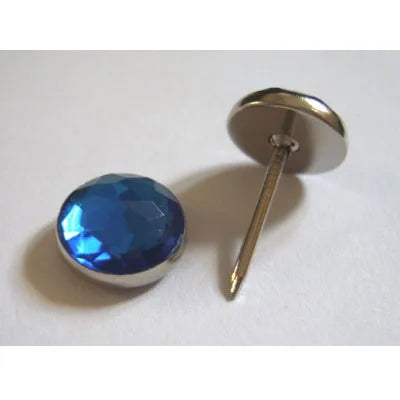 16mm Blue Crystal Upholstery Nail  Pack 10 pcs