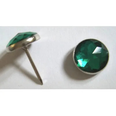 16mm Green Crystal Upholstery Nail  Pack 10 pcs