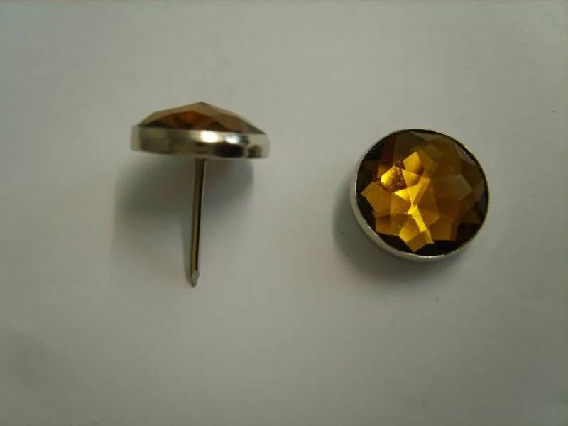 11mm Amber Crystal Upholstery Nail  Pack 10 pcs